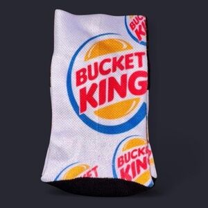 🍔 FRESH "Bucket King" Burger Parody Graphic Socks – Boys S/M